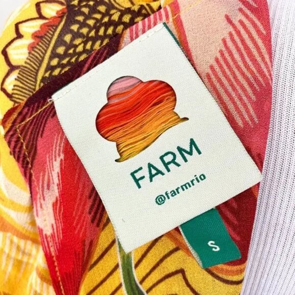 Farm Rio Tropical Dreams Caftan Maxi Dress Yellow Multi Jungle Cheetah Print - Picture 2 of 9